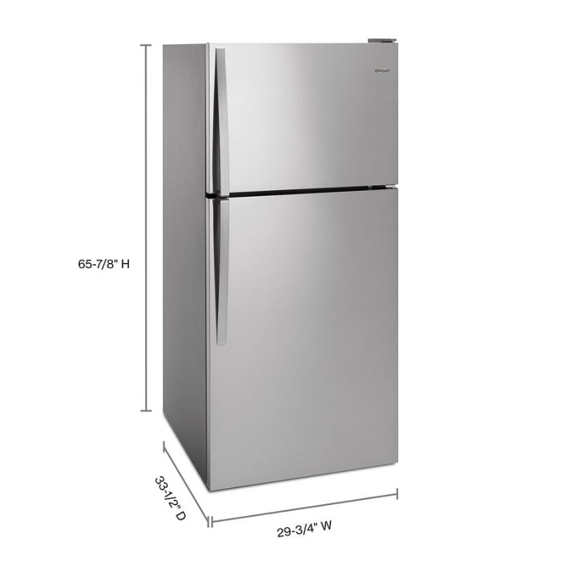Whirlpool 30" Wide Top Freezer Refrigerator - 18 cu. ft. - Stainless Steel (WRT318FMDM)