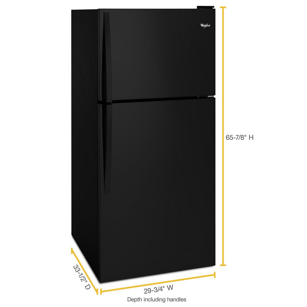 Whirlpool 30-inch Wide Top Freezer Refrigerator - 18 cu. ft. - Black (WRT318FZDB)