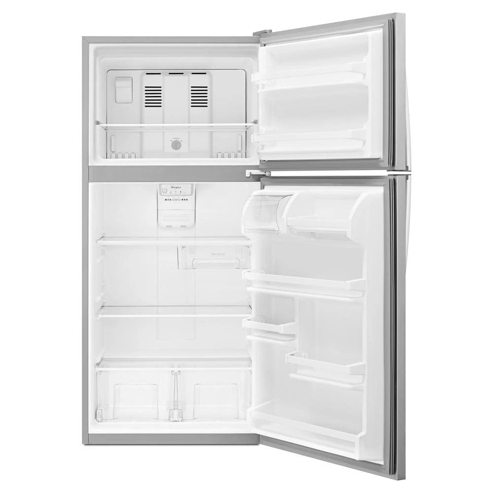 WHIRLPOOL 30-inch Wide Top Freezer Refrigerator - 18 cu. ft. - Monochromatic Stainless Steel (WRT318FZDM)