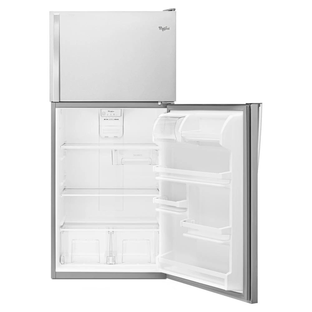 WHIRLPOOL 30-inch Wide Top Freezer Refrigerator - 18 cu. ft. - Monochromatic Stainless Steel (WRT318FZDM)