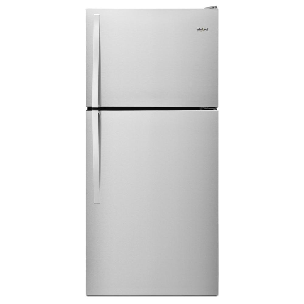WHIRLPOOL 30-inch Wide Top Freezer Refrigerator - 18 cu. ft. - Monochromatic Stainless Steel (WRT318FZDM)