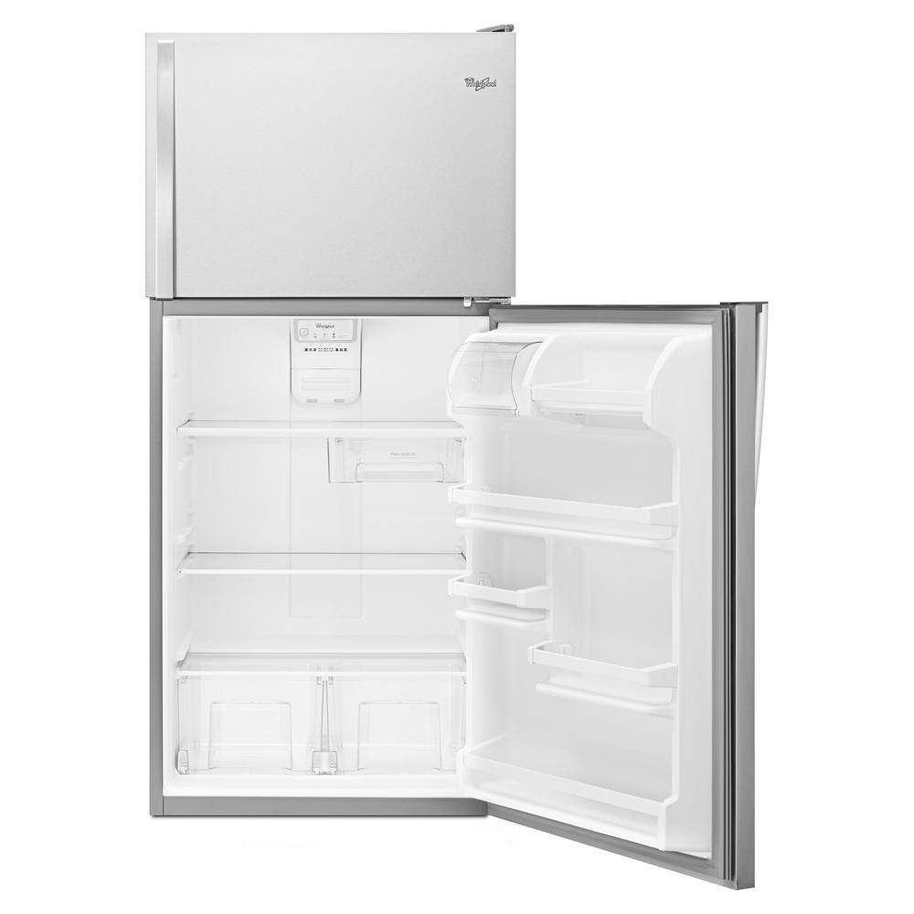 WHIRLPOOL 30-inch Wide Top Freezer Refrigerator - 18 cu. ft. - Monochromatic Stainless Steel (WRT318FZDM)