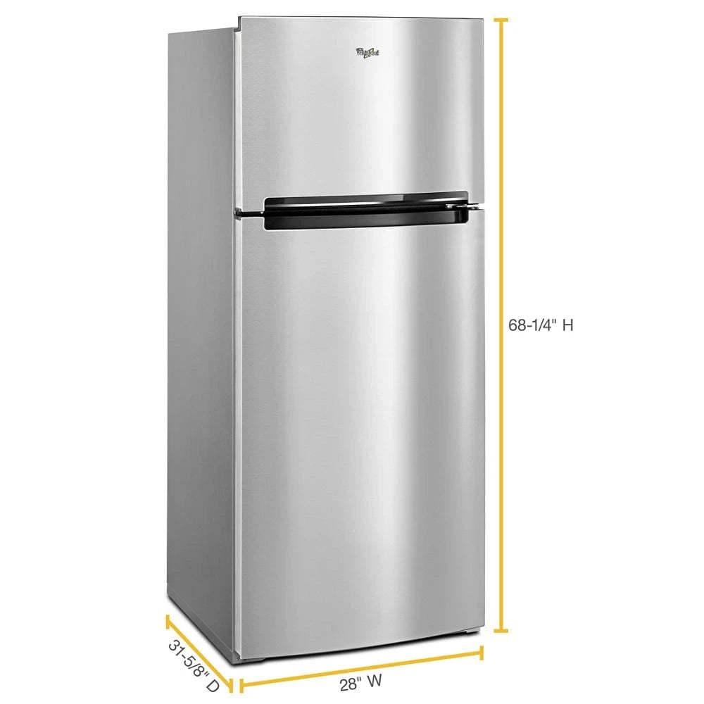 WHIRLPOOL 28-inch Wide Refrigerator Compatible With The EZ Connect Icemaker Kit ? 18 Cu. Ft. - Stainless Steel (WRT518SZFM)