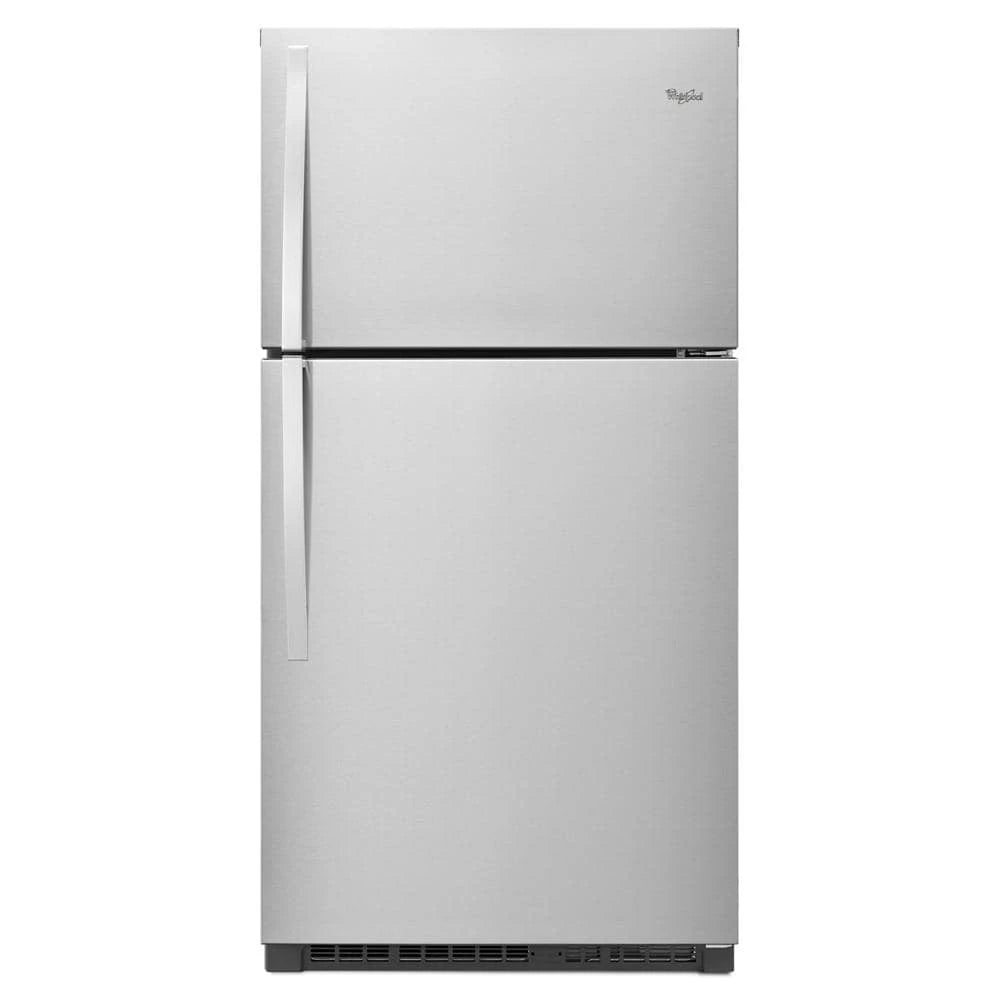 WHIRLPOOL 33-inch Wide Top Freezer Refrigerator - 21 cu. ft. - Monochromatic Stainless Steel (WRT541SZDM)