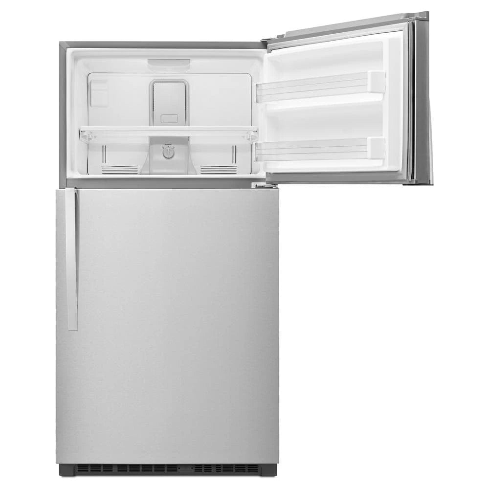 WHIRLPOOL 33-inch Wide Top Freezer Refrigerator - 21 cu. ft. - Monochromatic Stainless Steel (WRT541SZDM)