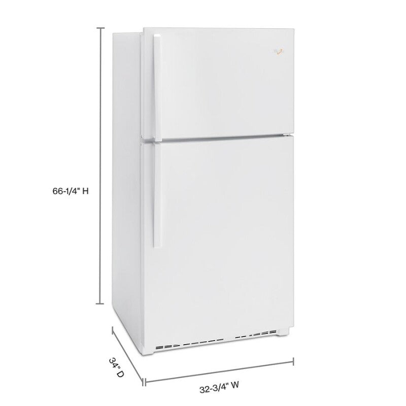Whirlpool 33-inch Wide Top Freezer Refrigerator - 21 cu. ft. - White (WRT541SZDW)