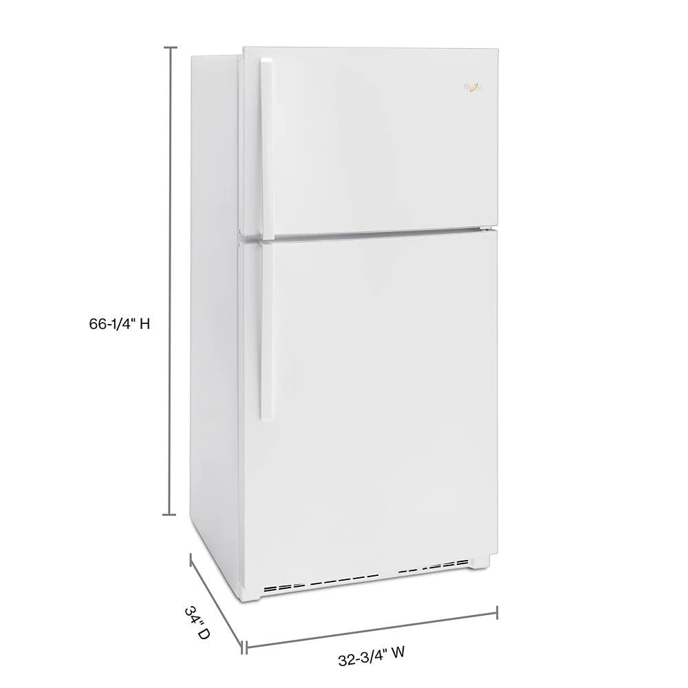 WHIRLPOOL 33-inch Wide Top Freezer Refrigerator - 21 cu. ft. - White (WRT541SZDW)
