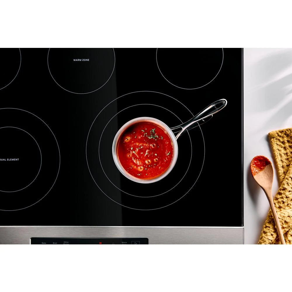 WHIRLPOOL 30-inch Electric Smart Range with Air Cooking Technology - Fingerprint Resistant Stainless Steel (WSES5030SZ)