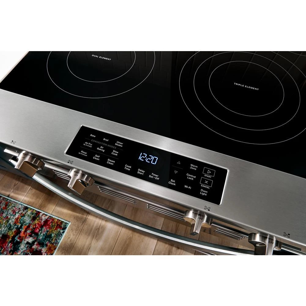 WHIRLPOOL 30-inch Electric Smart Range with Air Cooking Technology - Fingerprint Resistant Stainless Steel (WSES5030SZ)