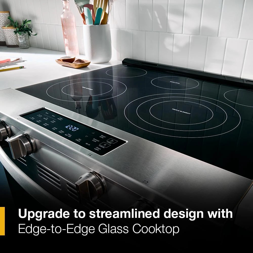 WHIRLPOOL 30-inch Electric Smart Range with Air Cooking Technology - Fingerprint Resistant Stainless Steel (WSES5030SZ)