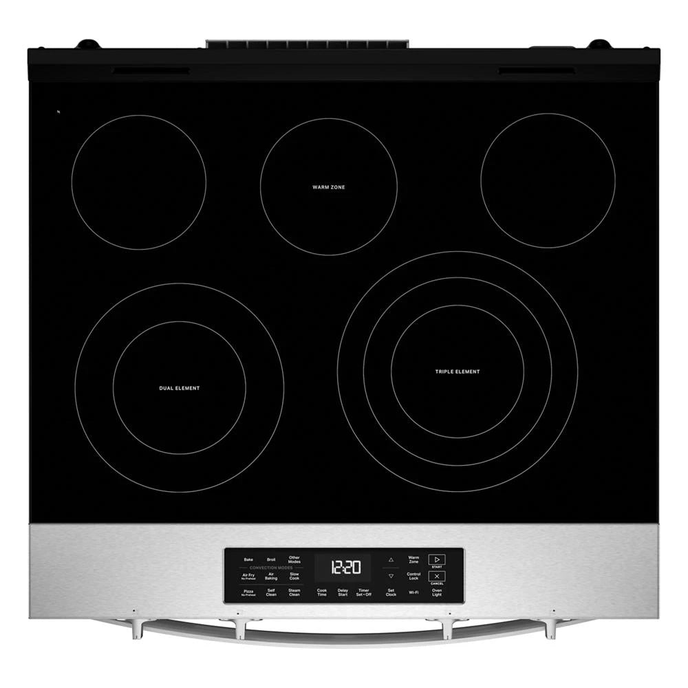 WHIRLPOOL 30-inch Electric Smart Range with Air Cooking Technology - Fingerprint Resistant Stainless Steel (WSES5030SZ)