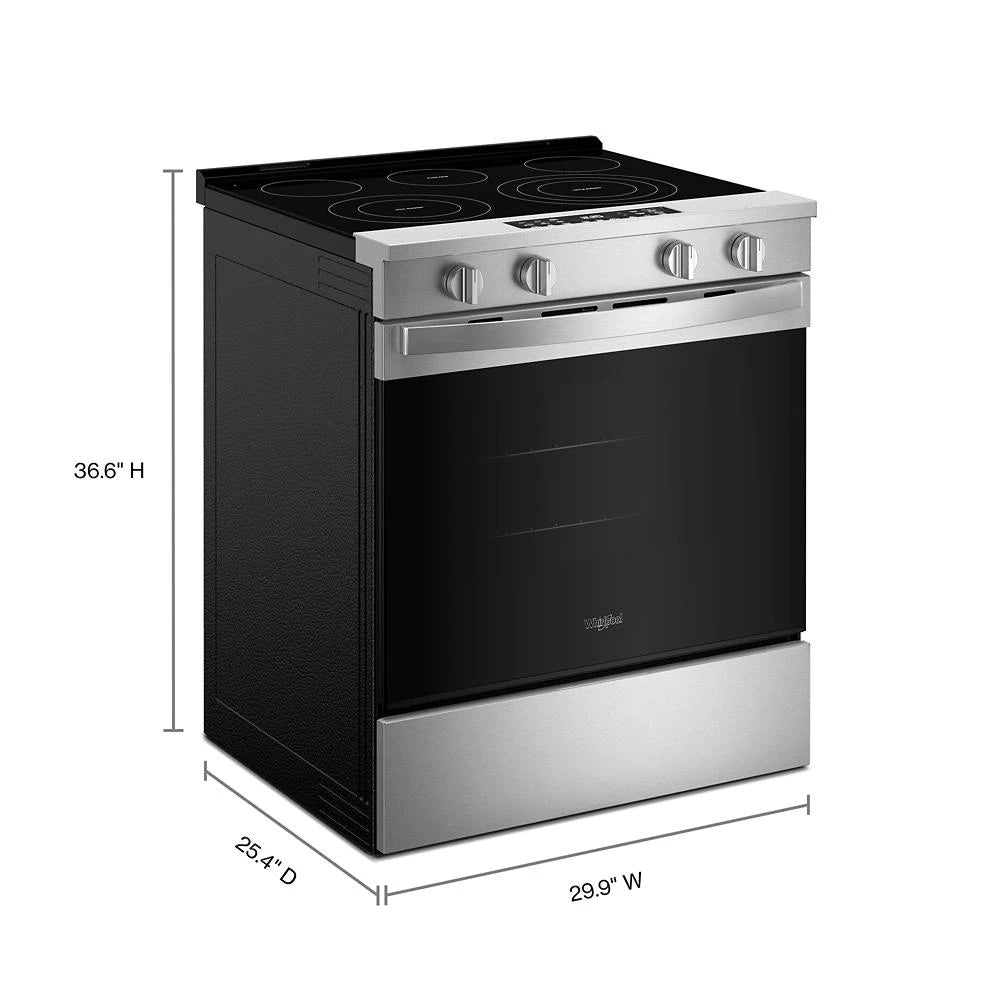 WHIRLPOOL 30-inch Electric Smart Range with Air Cooking Technology - Fingerprint Resistant Stainless Steel (WSES5030SZ)