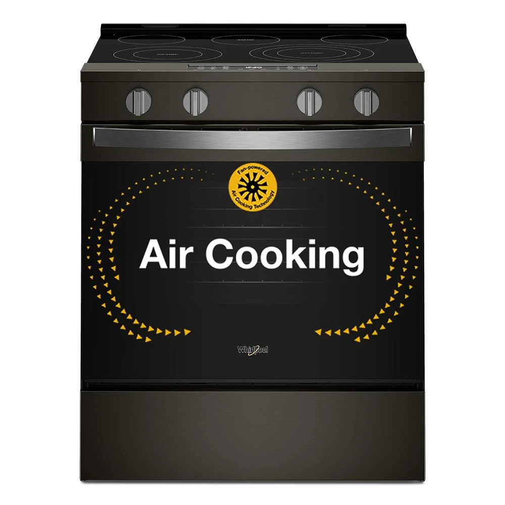 WHIRLPOOL 30-inch Electric Smart Range with Air Cooking Technology - Fingerprint Resistant Stainless Steel (WSES5030SZ)
