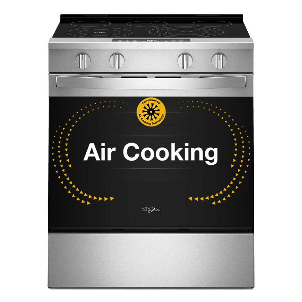 WHIRLPOOL 30-inch Electric Smart Range with Air Cooking Technology - Fingerprint Resistant Stainless Steel (WSES5030SZ)
