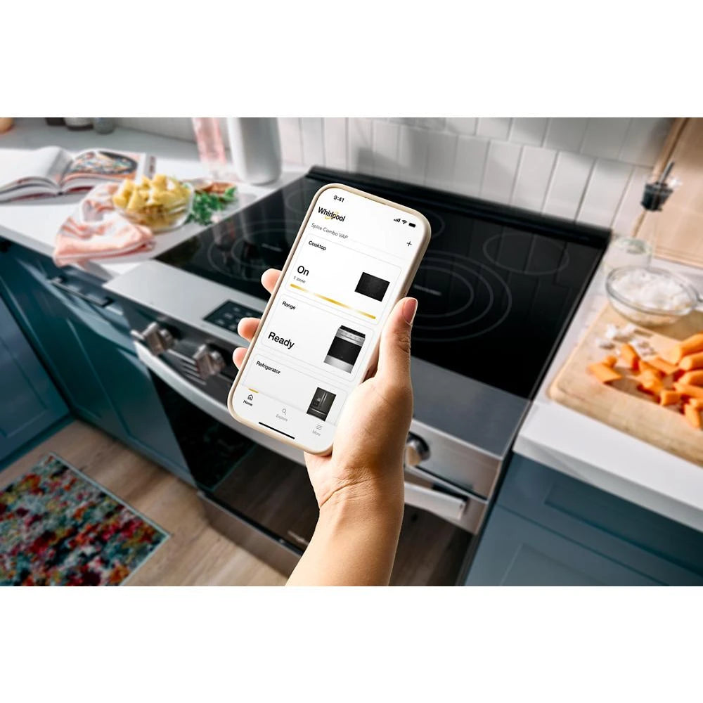 WHIRLPOOL 30-inch Electric Smart Range with Air Cooking Technology - Fingerprint Resistant Stainless Steel (WSES5030SZ)