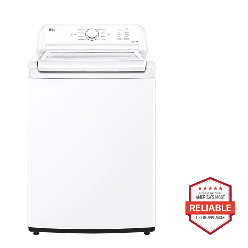 LG 4.1 cu. ft. Capacity Top Load Washer with Agitator and SlamProof Glass Lid - White (WT6105CW)