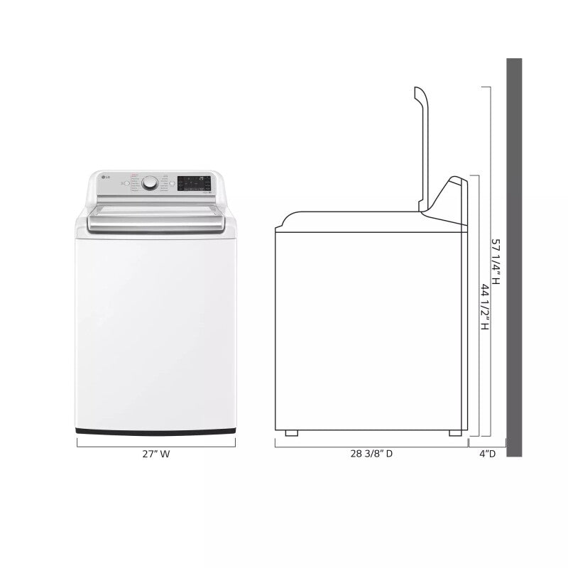 LG 5.5 cu.ft. Mega Capacity Smart wi-fi Enabled Top Load Washer with TurboWash3D™ Technology and Allergiene™ Cycle - White (WT7900HWA)