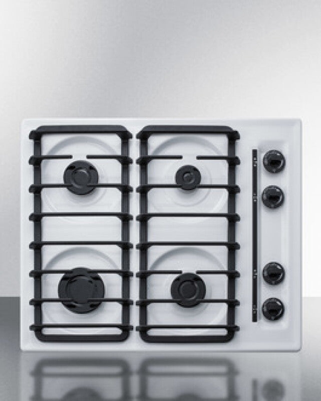 SUMMIT 24" Wide 4-Burner Gas Cooktop - White (WTL033S)