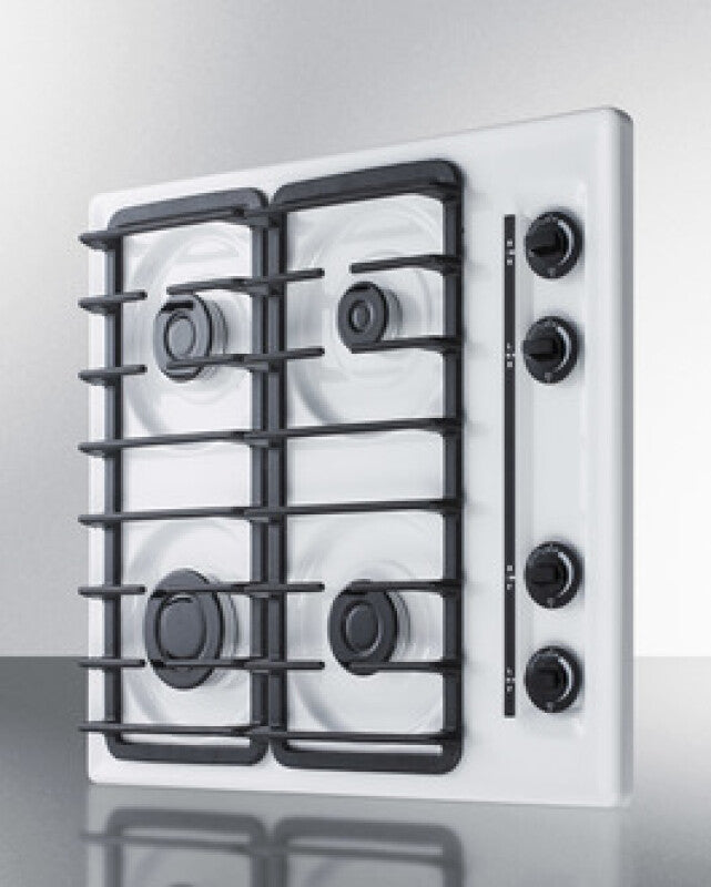 SUMMIT 24" Wide 4-Burner Gas Cooktop - White (WTL033S)