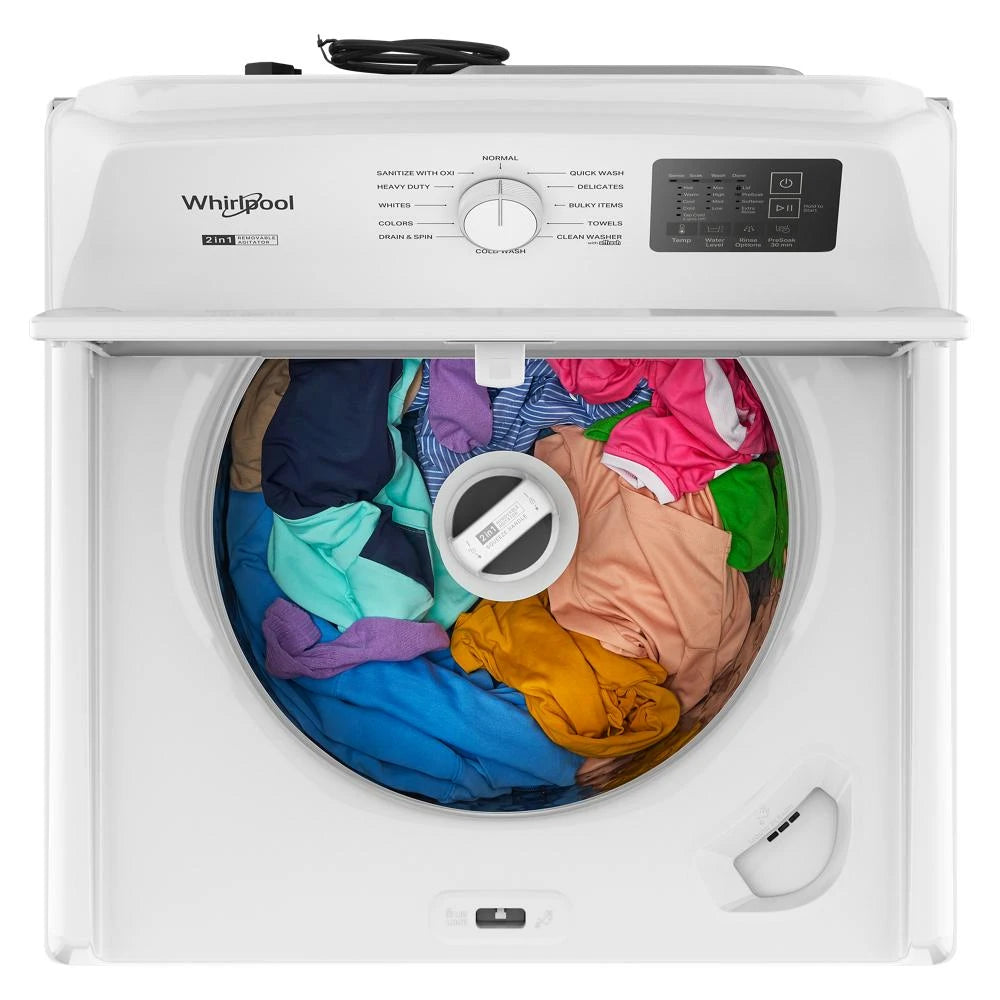 WHIRLPOOL 4.2 - 4.3 Cu. Ft. Whirlpool® Top Load Washer with 2-in-1 Removable Agitator - White (WTW4107SW)