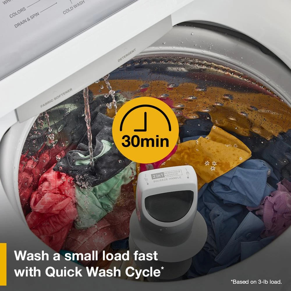 WHIRLPOOL 4.2 - 4.3 Cu. Ft. Whirlpool® Top Load Washer with 2-in-1 Removable Agitator - White (WTW4107SW)