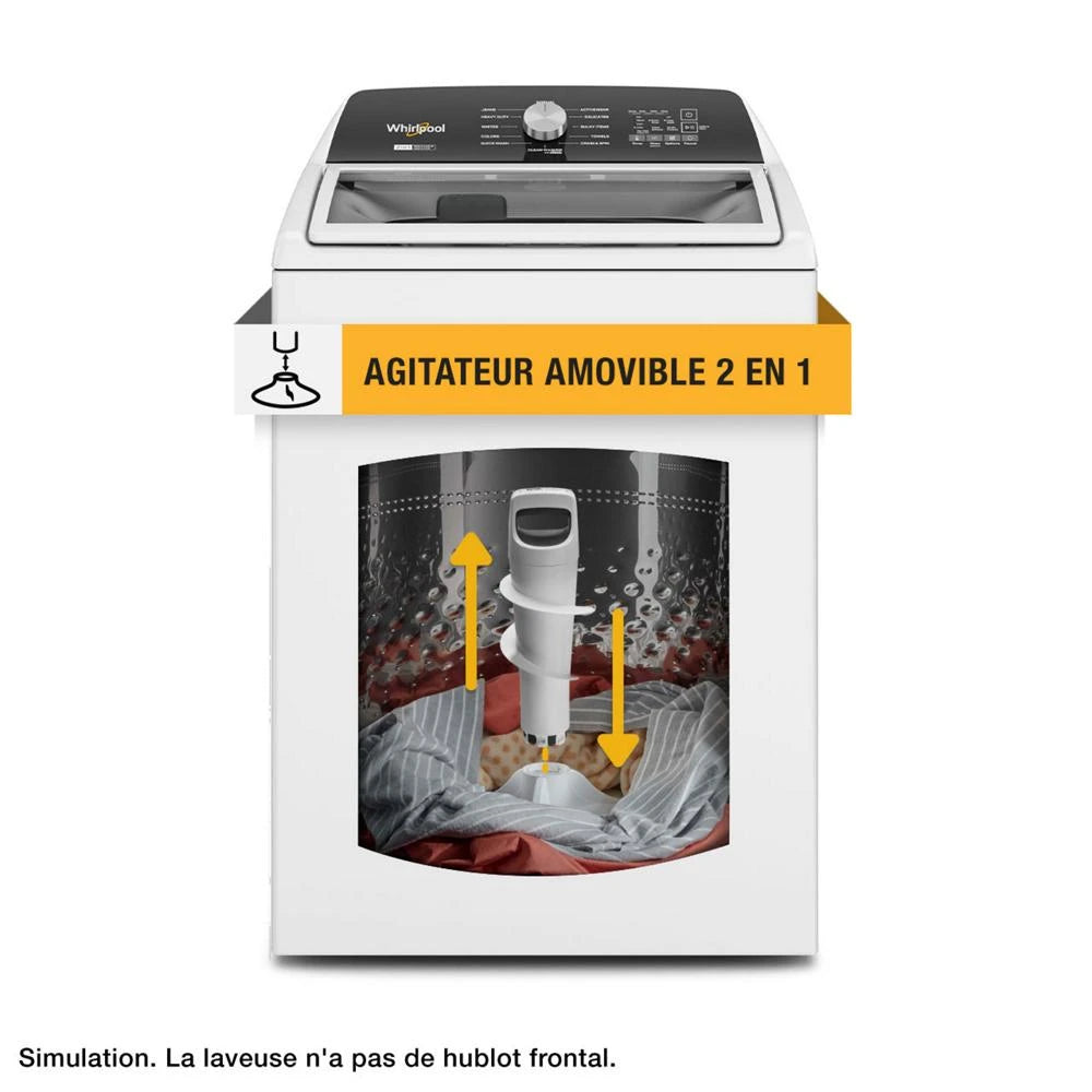 WHIRLPOOL 4.7-4.8 Cu. Ft. Top Load Washer with 2 in 1 Removable Agitator - White (WTW5057LW)