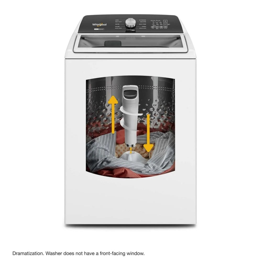 WHIRLPOOL 4.7-4.8 Cu. Ft. Top Load Washer with 2 in 1 Removable Agitator - White (WTW5057LW)