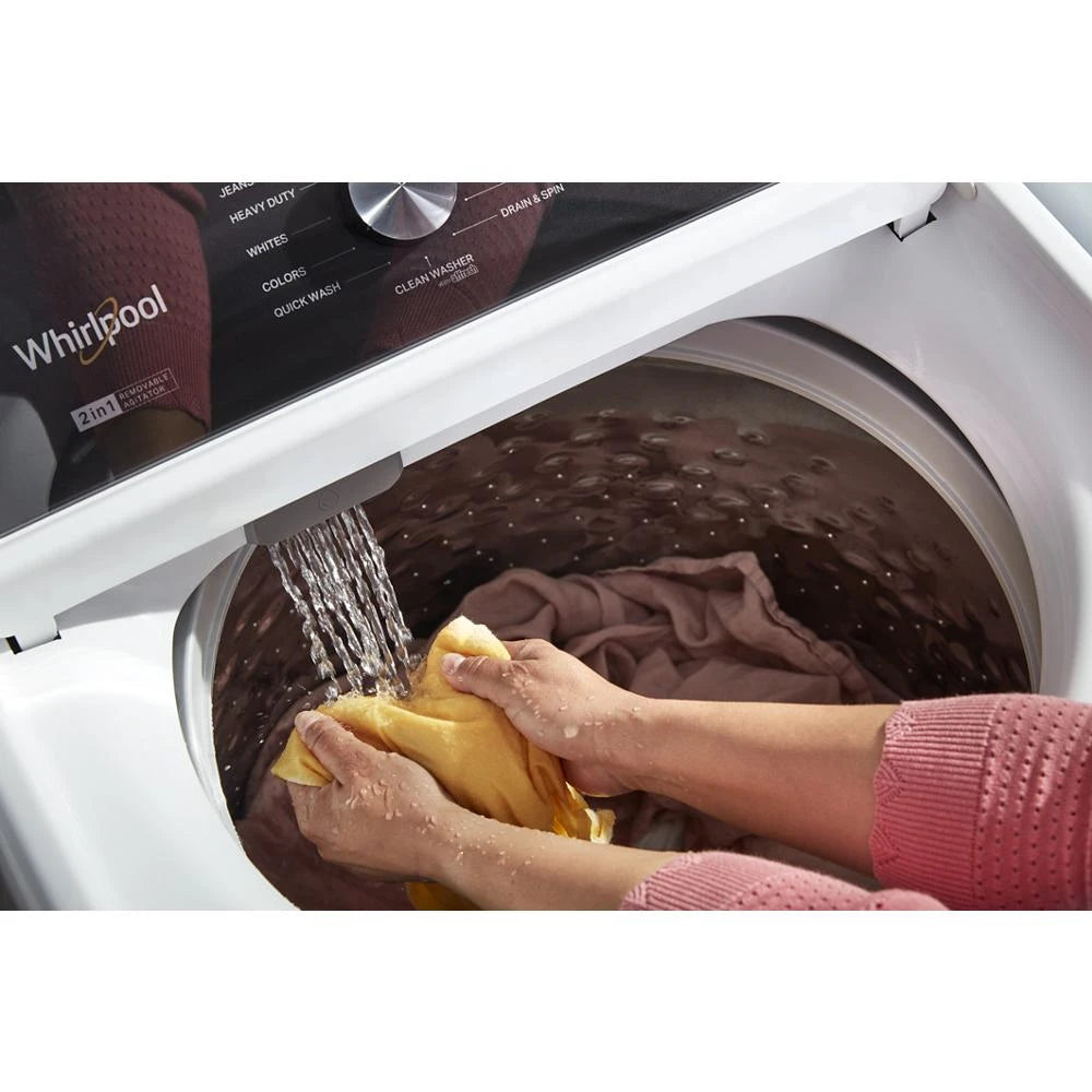 WHIRLPOOL 4.7-4.8 Cu. Ft. Top Load Washer with 2 in 1 Removable Agitator - White (WTW5057LW)