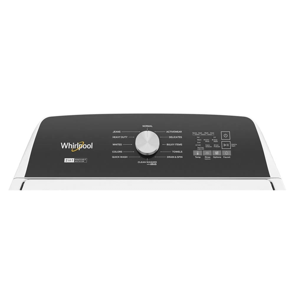 WHIRLPOOL 4.7-4.8 Cu. Ft. Top Load Washer with 2 in 1 Removable Agitator - White (WTW5057LW)