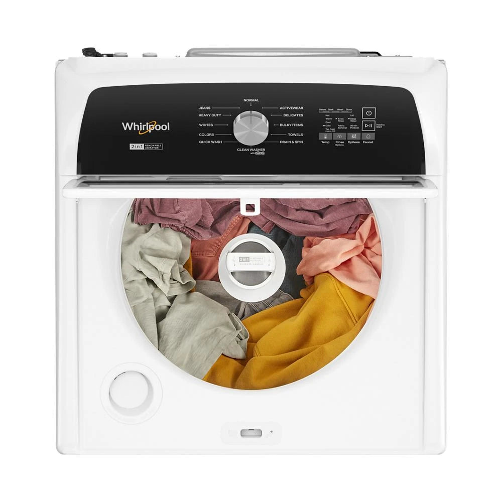 WHIRLPOOL 4.7-4.8 Cu. Ft. Top Load Washer with 2 in 1 Removable Agitator - White (WTW5057LW)