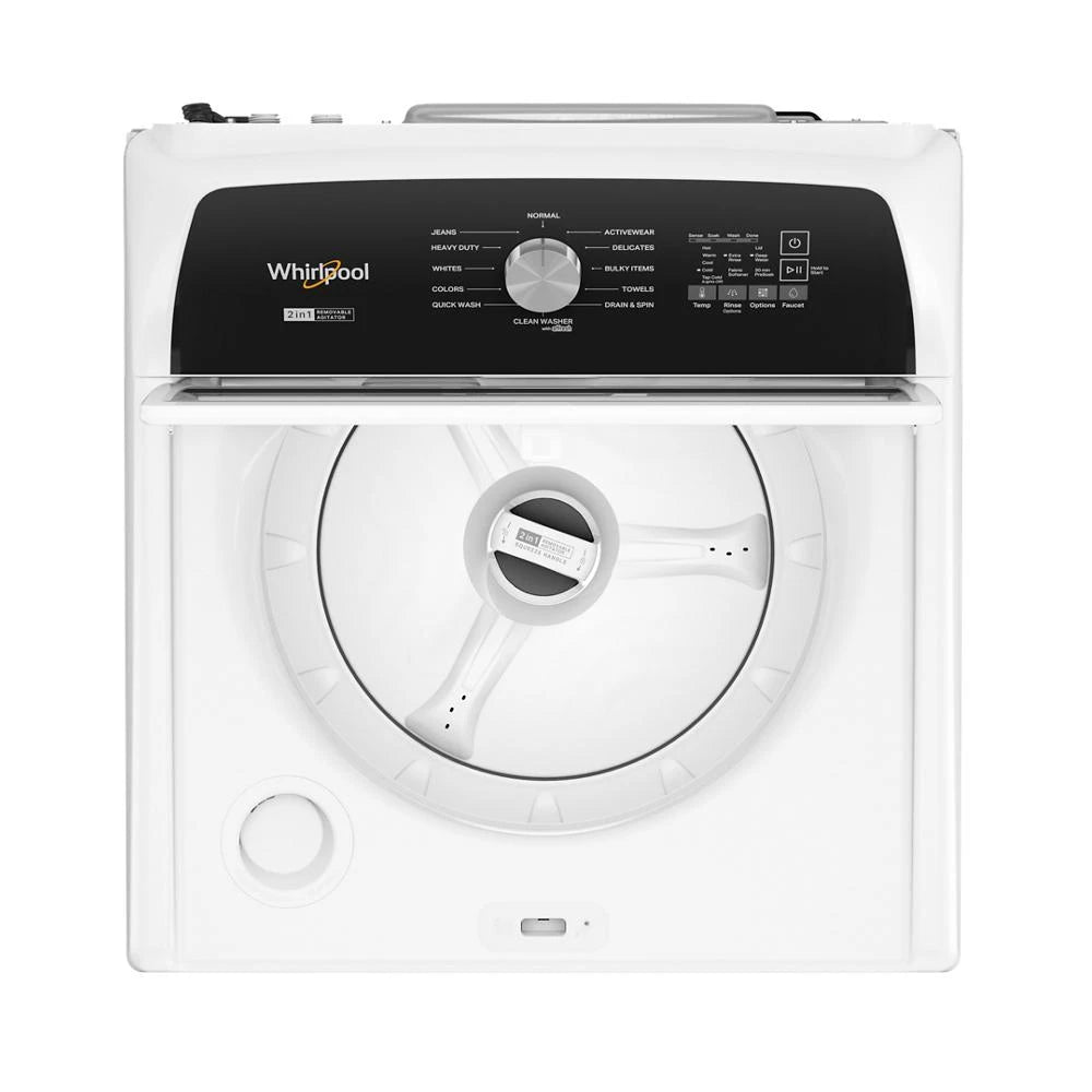 Whirlpool 4.7-4.8 Cu. Ft. Top Load Washer with 2 in 1 Removable Agitator - White (WTW5057LW)