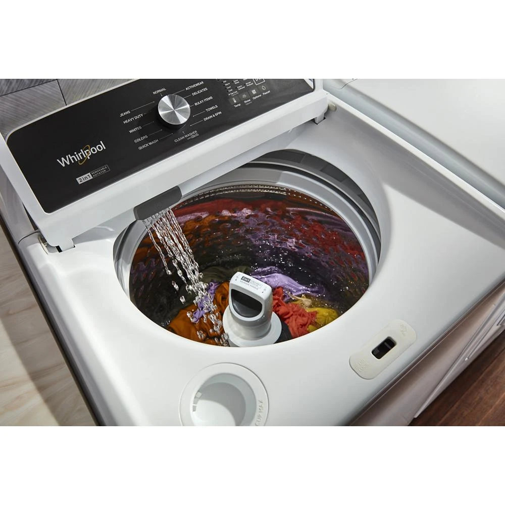 WHIRLPOOL 4.7-4.8 Cu. Ft. Top Load Washer with 2 in 1 Removable Agitator - White (WTW5057LW)