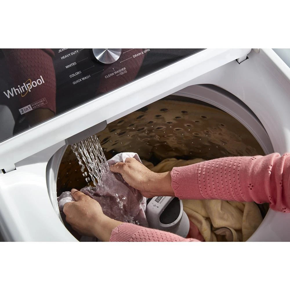 WHIRLPOOL 4.7-4.8 Cu. Ft. Top Load Washer with 2 in 1 Removable Agitator - White (WTW5057LW)