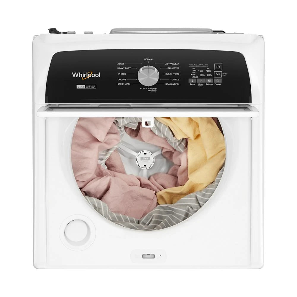 Whirlpool 4.7-4.8 Cu. Ft. Top Load Washer with 2 in 1 Removable Agitator - White (WTW5057LW)