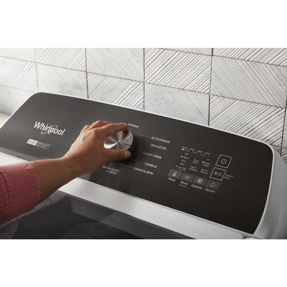 WHIRLPOOL 4.7-4.8 Cu. Ft. Top Load Washer with 2 in 1 Removable Agitator - White (WTW5057LW)