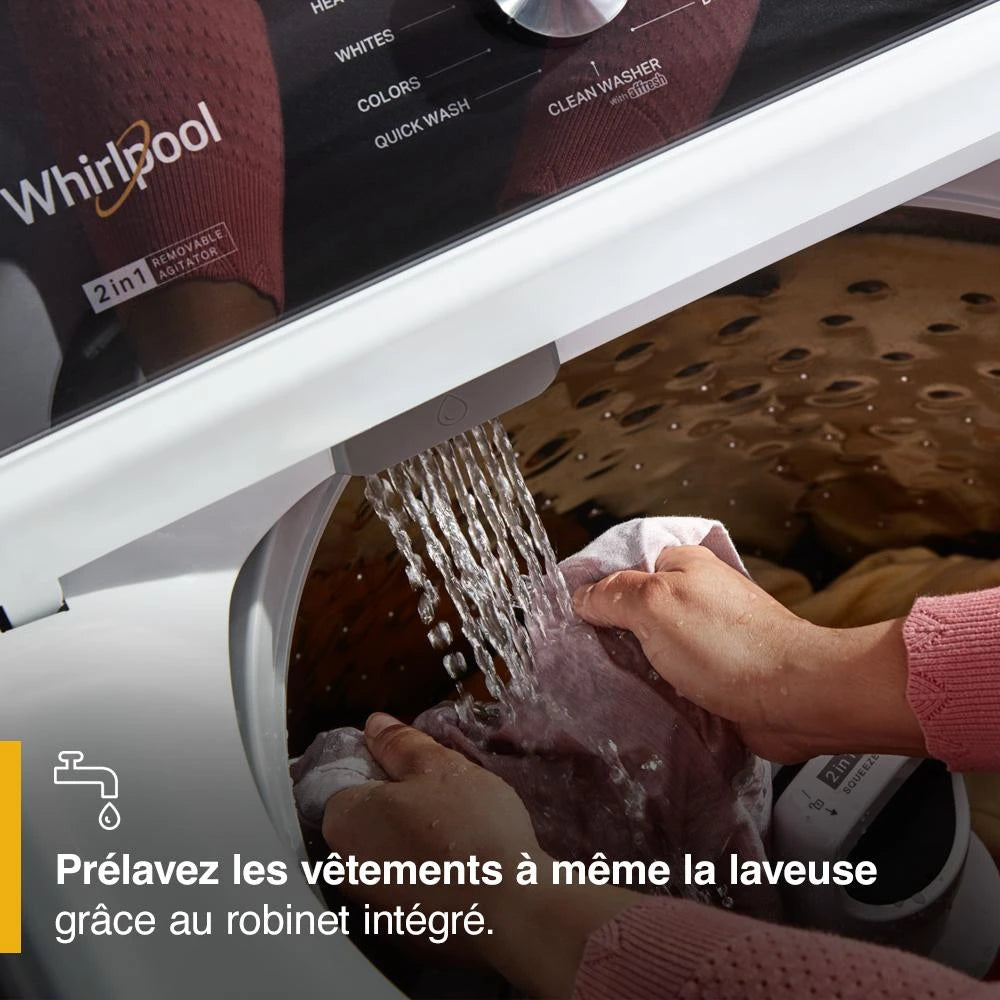 WHIRLPOOL 4.7-4.8 Cu. Ft. Top Load Washer with 2 in 1 Removable Agitator - White (WTW5057LW)