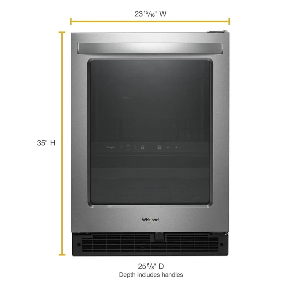 WHIRLPOOL 24-inch Wide Undercounter Beverage Center - 5.2 cu. ft. - Fingerprint Resistant Stainless Steel (WUB50X24HZ)