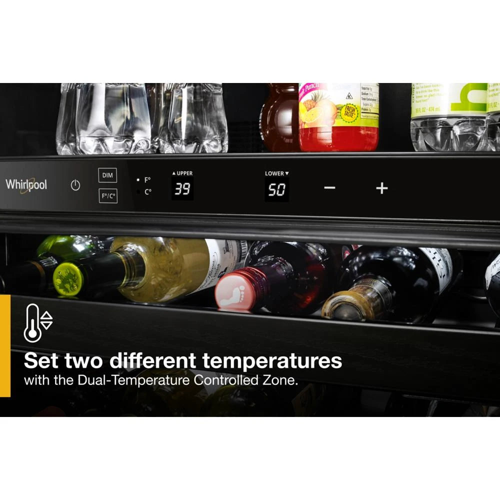 WHIRLPOOL 24-inch Wide Undercounter Beverage Center - 5.2 cu. ft. - Fingerprint Resistant Stainless Steel (WUB50X24HZ)