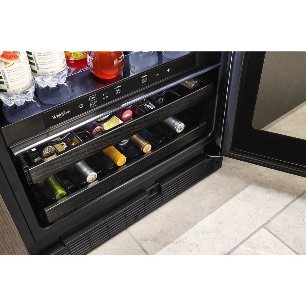 WHIRLPOOL 24-inch Wide Undercounter Beverage Center - 5.2 cu. ft. - Fingerprint Resistant Stainless Steel (WUB50X24HZ)