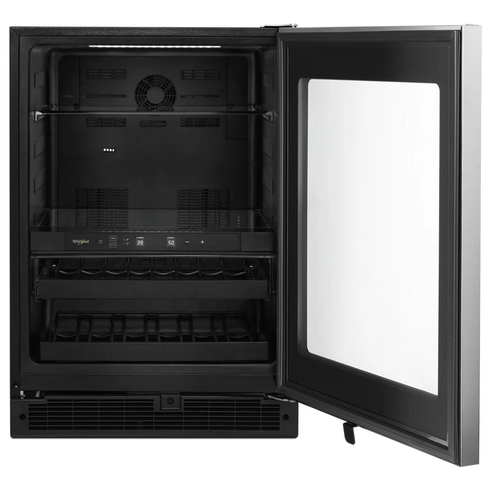 WHIRLPOOL 24-inch Wide Undercounter Beverage Center - 5.2 cu. ft. - Fingerprint Resistant Stainless Steel (WUB50X24HZ)
