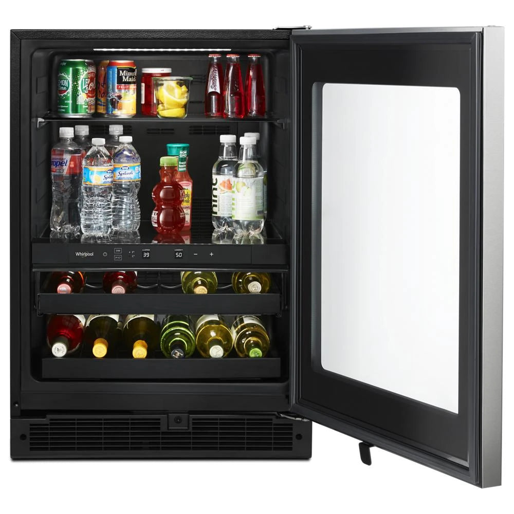 WHIRLPOOL 24-inch Wide Undercounter Beverage Center - 5.2 cu. ft. - Fingerprint Resistant Stainless Steel (WUB50X24HZ)