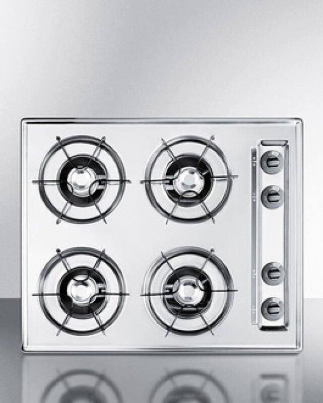 Summit 24" Wide 4-Burner Gas Cooktop - Chrome (ZNL03P)