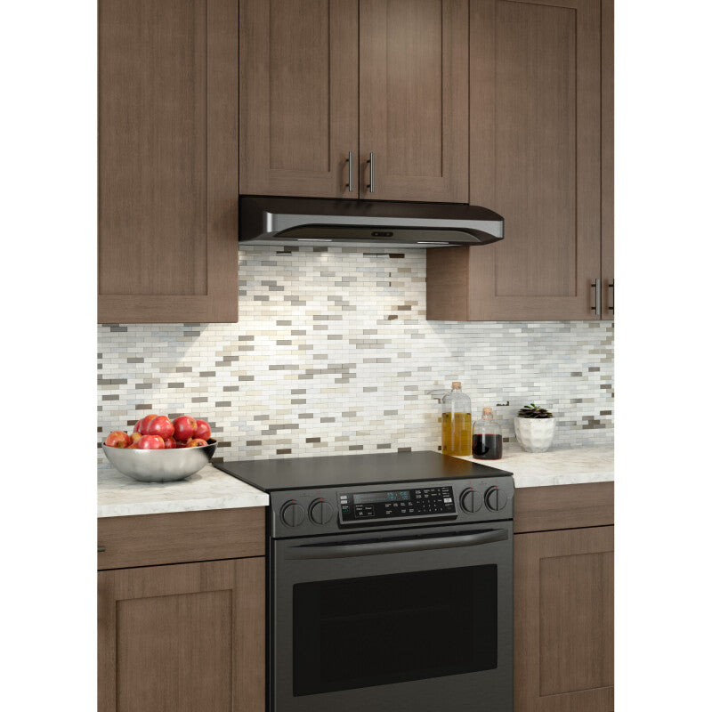BROAN Broan(R) Elite 30-Inch Convertible Under-Cabinet Range Hood, Black Stainless Steel, 375 Max Blower CFM -  (ALT230BLS)