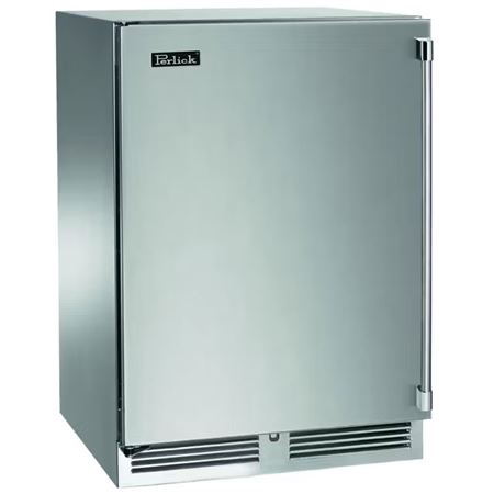 Perlick 24" Signature Series Indoor Refrigerator with solid door, hinge left - Stainless Steel (HP24RS41L)