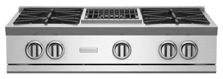 BlueStar 36" Nova (RNB) Range Top - (4) Burners with 12" Charbroiler - Stainless Steel (RGTNB364CBV2PLT)