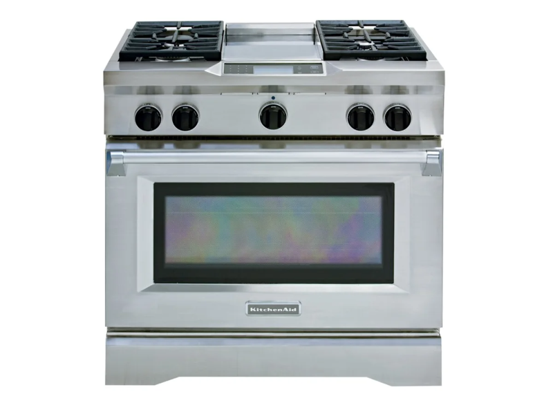 KitchenAid 36-Inch 4-Burner with Steam-Assist Oven, Dual Fuel Freestanding Range, Commercial-Style - Stainless Steel - Other (KDRU763VSS)