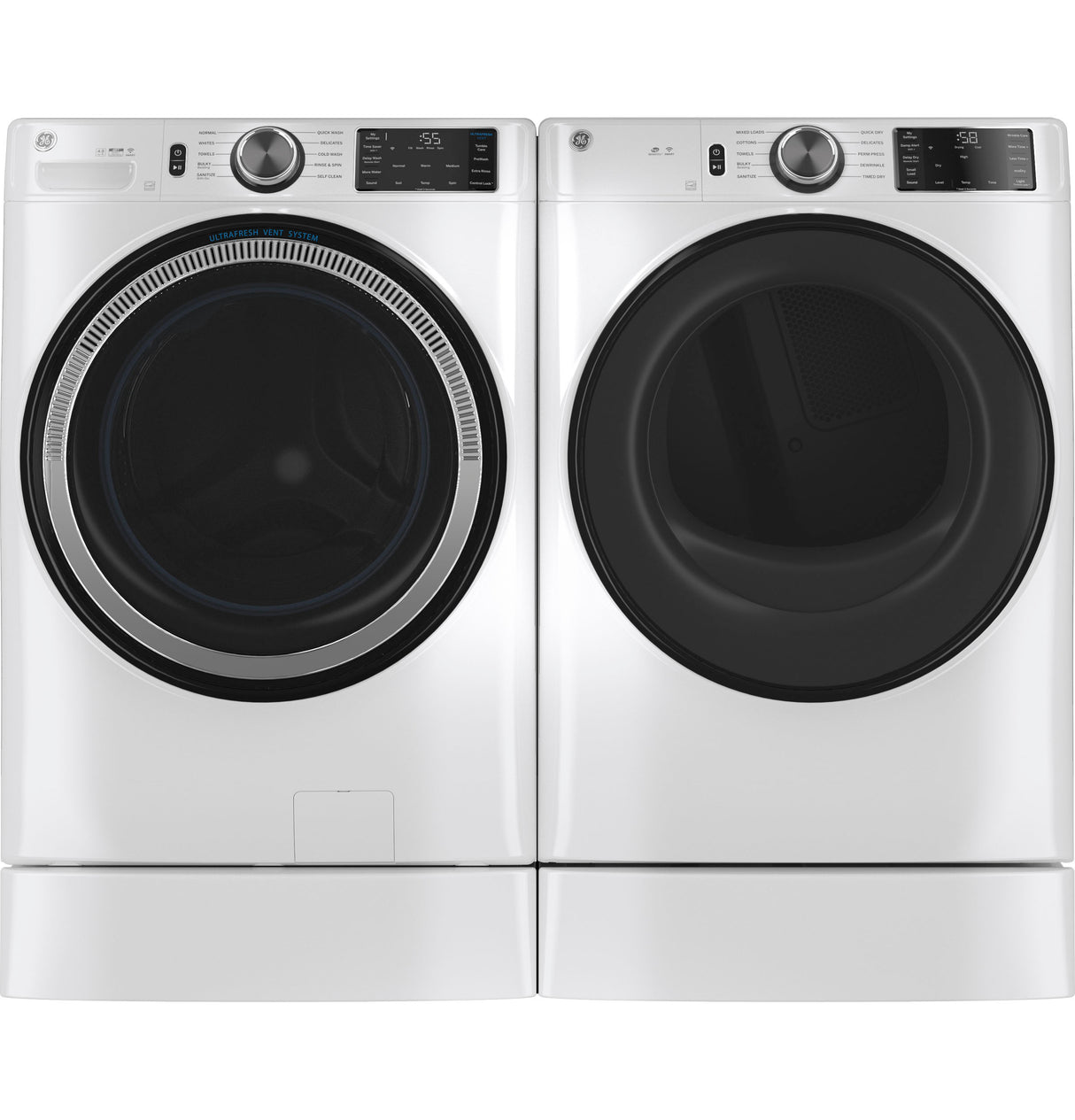GE APPLIANCES GE(R) ENERGY STAR 4.8 cu. ft. Capacity Smart Front Load (R) Washer with UltraFresh Vent System with OdorBlock(TM) and Sanitize w/Oxi -  (GFW550SSNWW)