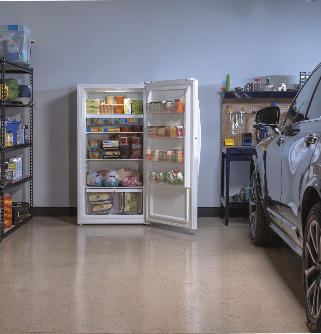 GE APPLIANCES GE(R) ENERGY STAR(R) 17.3 Cu. Ft. Frost-Free Garage Ready Upright Freezer -  (FUF17DLRWW)