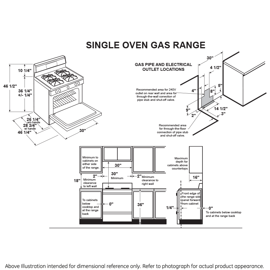 GE APPLIANCES GE(R) 30" Free-Standing Front Control Gas Range -  (JGBS10DEMWW)