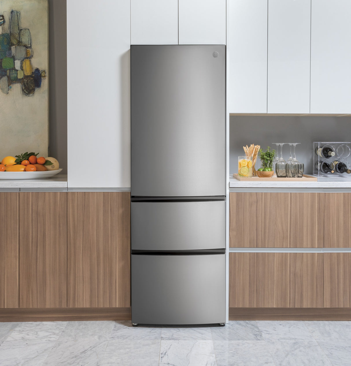 GE APPLIANCES GE(R) ENERGY STAR(R) 11.9 Cu. Ft. Bottom-Freezer Refrigerator -  (GLE12HSPSS)